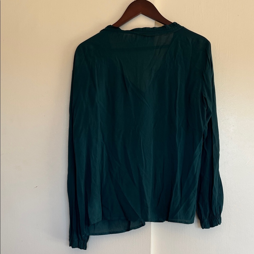 Velvet Deep Green Women's Blouse - Picture 4 of 4